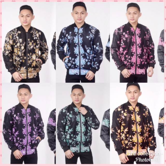 Jaket batik parasut bolak balik.allsize fit to XL.batik Pekalongan sakura