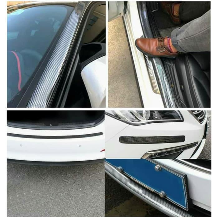 SILLPLATE CARBON 3D LIST PELINDUNG PIJAKAN KAKI BAGASI BELAKANG - 7CM