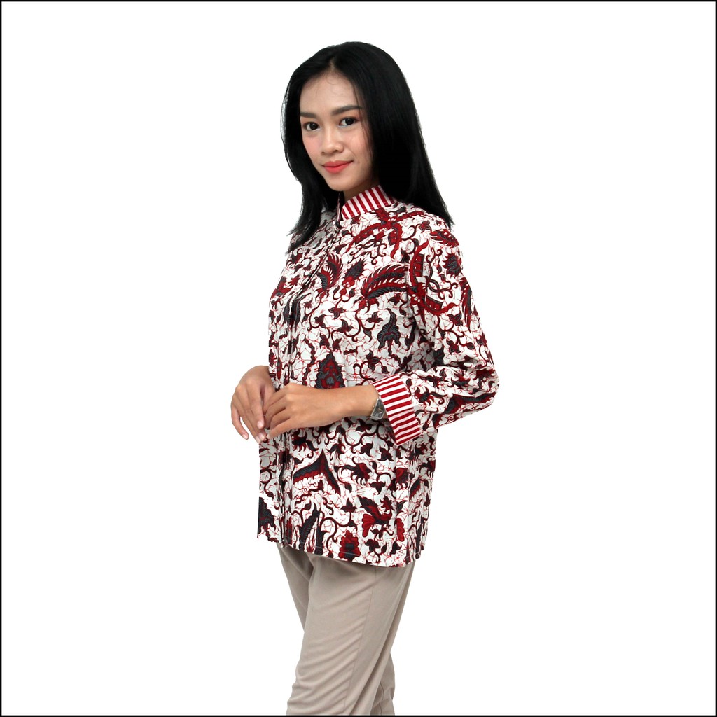 Atasan Batik Wanita - Blouse Batik Wanita - Seragam Batik Wanita S-M-L-XL-XXL-3L-4L-5L Batik Modern-2