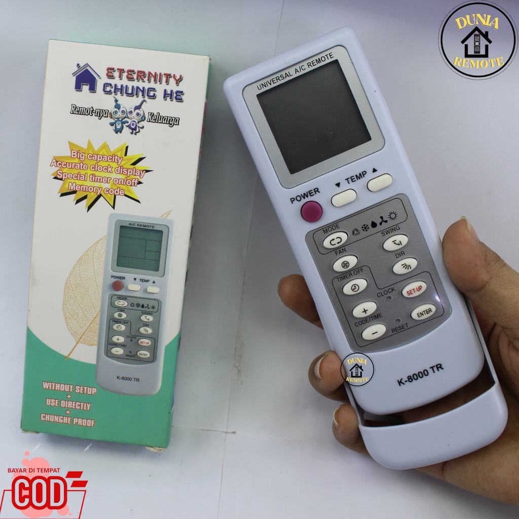 Remot / REMOTE AC Multi Universal Serbaguna CHUNGHE k-8000 bisa untuk berbagai merk AC