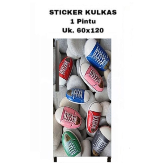 Sticker Kulkas 1 Pintu Motif Sepatu Kecil