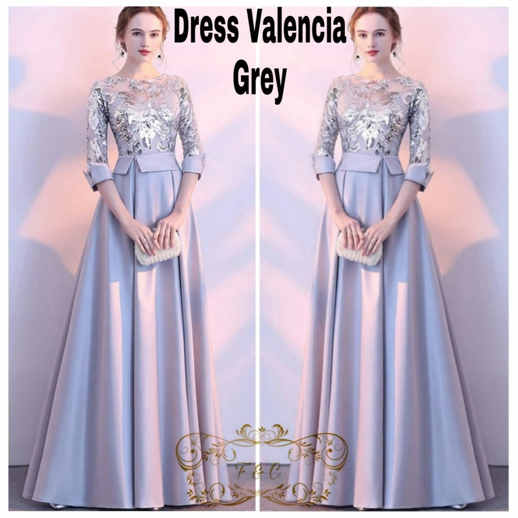 PCS MAXY VALENCIA 3 UKURAN M L XL FASHION PAKAIAN WANITA DRESS MAXI BAHAN TILE MUTIARA FE