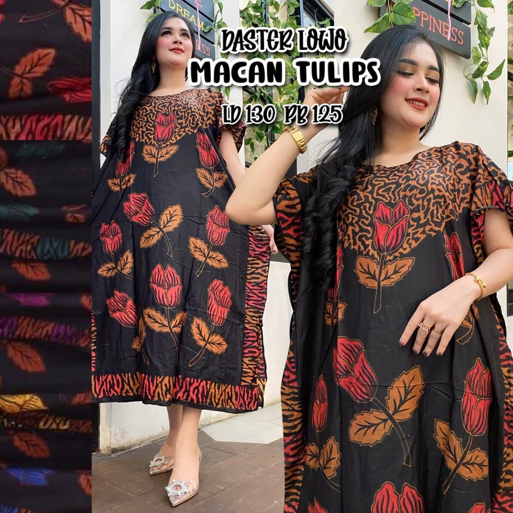 DASTER LOWO JUMBO MACAN TULIPS LD 130 KALONG KELELAWAR TALI SERUT DEPAN BAJU TIDUR MURAH PAKAIAN WANITA BAHAN RAYON ADEM DIPAKAI COD LD 120 XL XXL