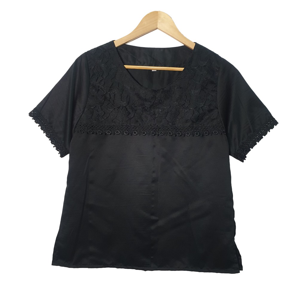 Rael Pict - Atasan wanita / blouse wanita / blouse jumbo Latih Size M L / XXL-Hitam