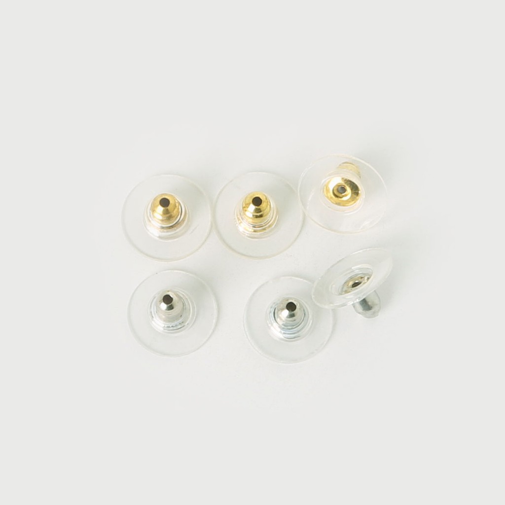 50 Pcs Stopper Anting Bentuk Bulat Bahan Silikon Untuk Aksesoris Perhiasan