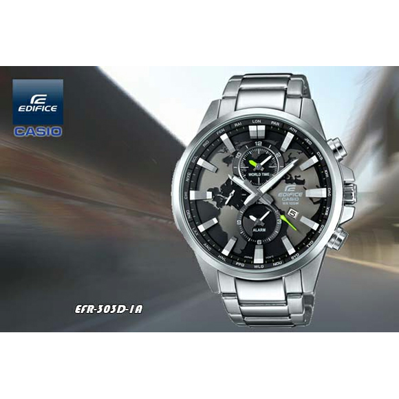 Jam Tangan Pria Casio Edifice EFR-303D Silver Original BM