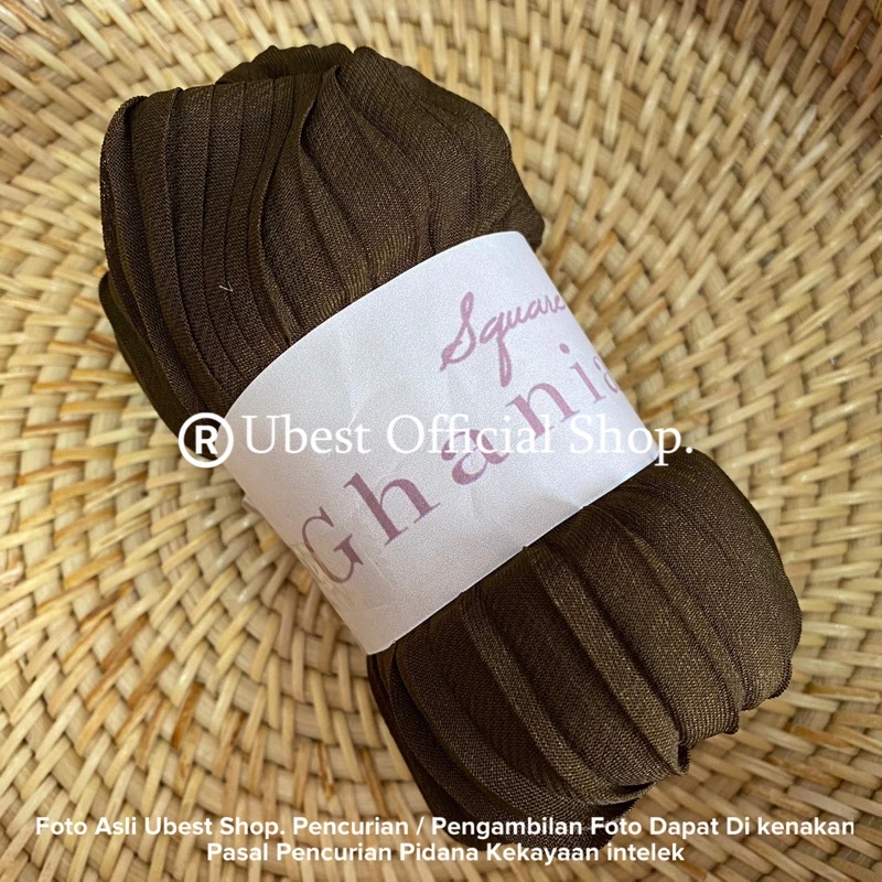Hijab Segiempat Plisket / Hijab Square Plisket / Bella Square / Hijab Bella Plisket / Jilbab Plikset-Coklat