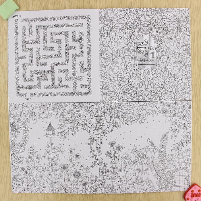 English Edition Coloring Book - SECRET GARDEN (24pages)