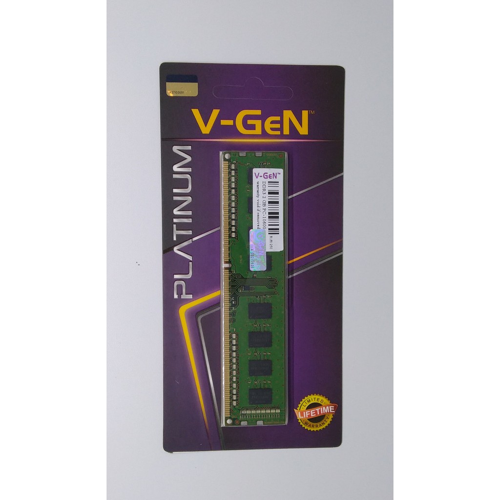 V-Gen DDR3 Longdimm 2GB PC 10600 12800 VGEN (Untuk PC/Desktop) TIPE PLATINUM V GEN