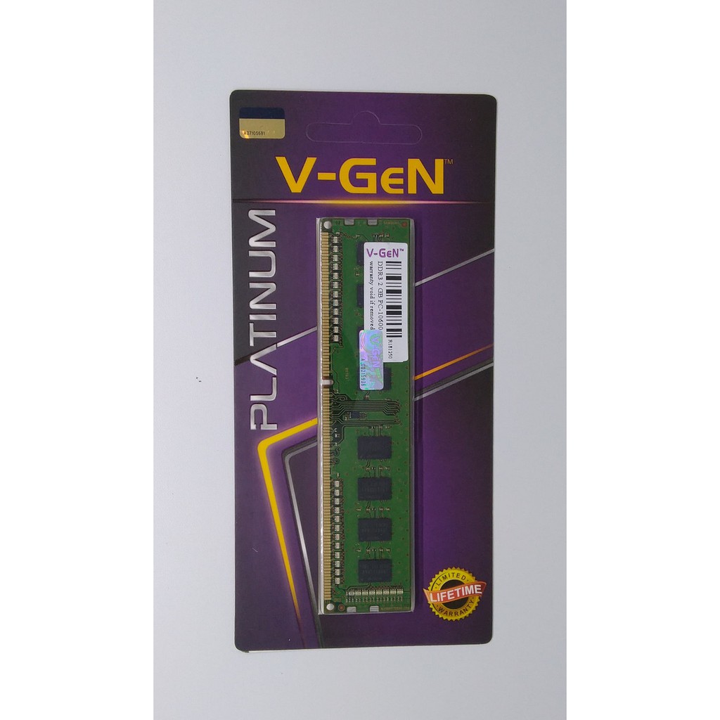 V-Gen DDR3 Longdimm 2GB PC 10600 12800 VGEN (Untuk PC/Desktop) TIPE PLATINUM V GEN