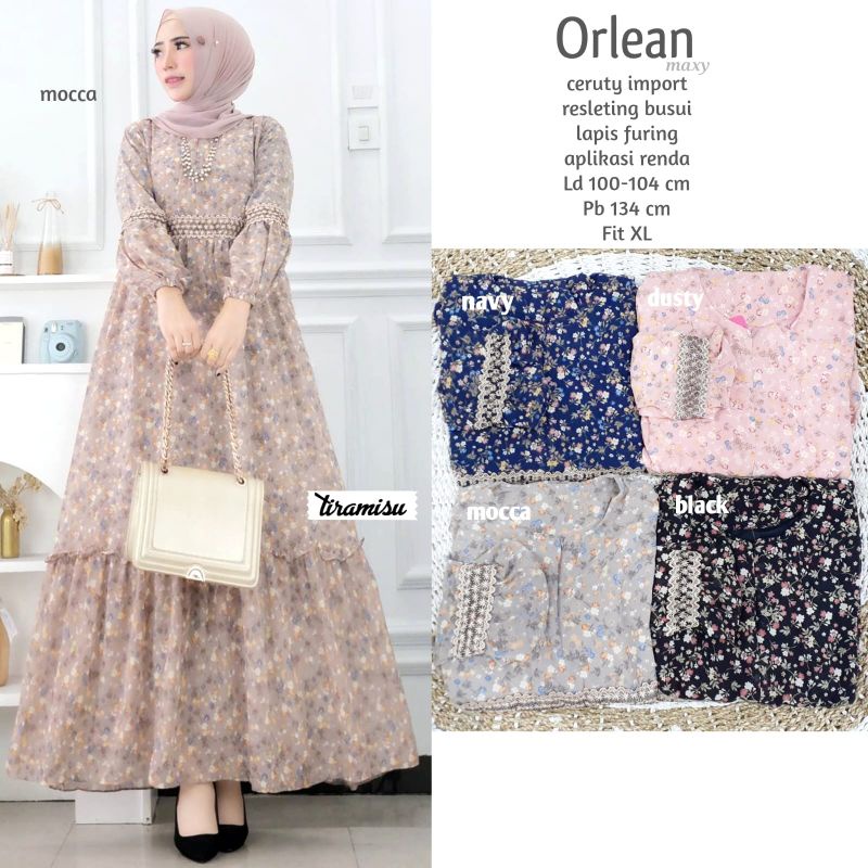 orlean maxi dress muslim gamis ceruty full furing gamis terbaru kekinian gamis kombinasi ori amelia tiramisu gamis rayon premium gamis jumbo ld 110 xl xxl gamis murah gamis motif bunga-1