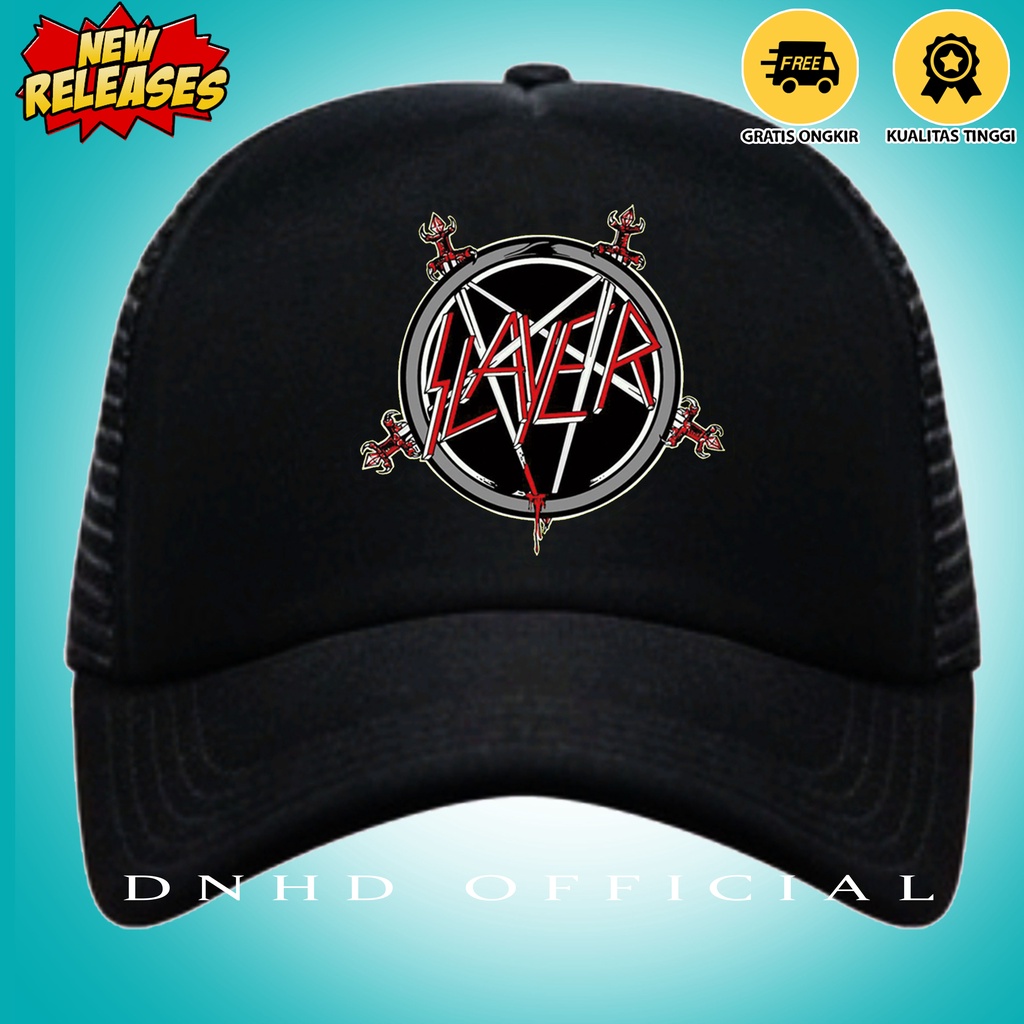 Topi trucker original slayer band metal  topi trucker slayer metal terbaru 2022