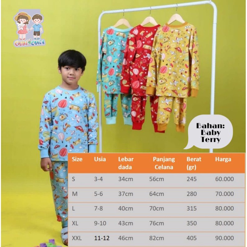 piyama anak daily wear Chiki n chacha CC01