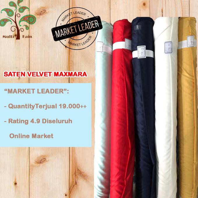 Bahan Kain Satin / saten Maxmara Velvet Polos Meteran BARU