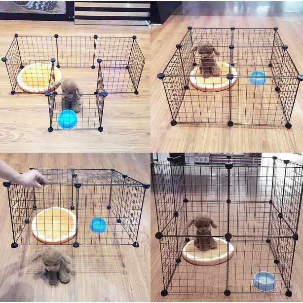 GUNINCO KANDANG SET Anjing Kucing Kelinci Kura-kura Hewan Peliharaan Buku Besi Lipat Pagar Portable-1