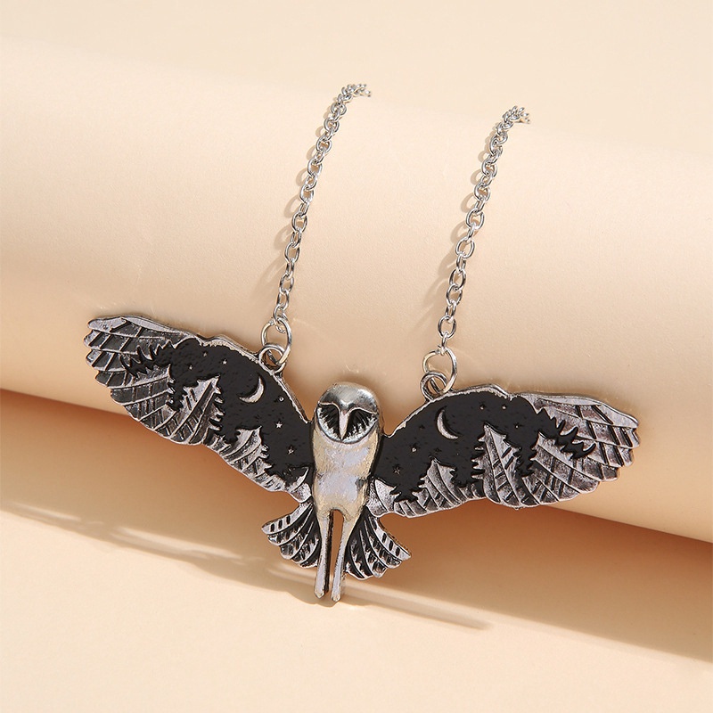 Fashion Owl Pendant Necklace Witch Charm Jewlery Moon Phase Art Necklace Animal Totem Party Necklaces For Women Gifts