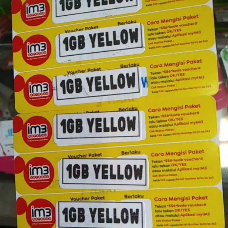 Voucher indosat yellow 1gb 7hari