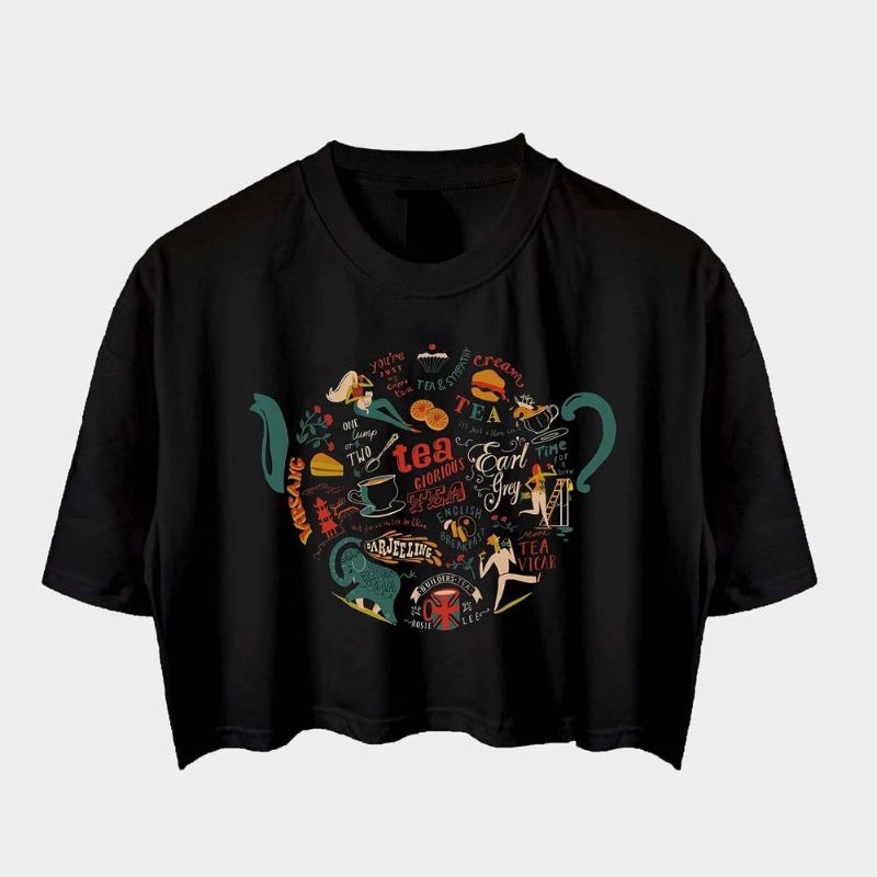 (M - XXL 3XL) CROP TOP Tee Kaos Crop Oversize SUMMER VIBES Korean Tumblr Ulzzang Fashion Cotton Combed Croptop Hitam T Shirt Pendek