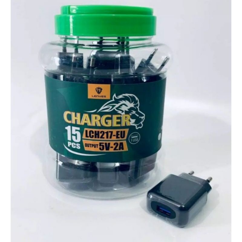 Batok Charger Lenyes 1 Toples isi 15pcs LCH217 1USB 2A LCH-217