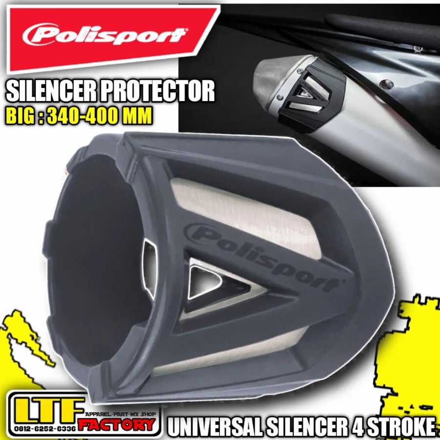 POLISPORT UNIVERSAL SILENCER PROTECTOR Cover - Pelindung Knalpot Exhaust 4 Tak - YAMAHA YZ YZF F FX 