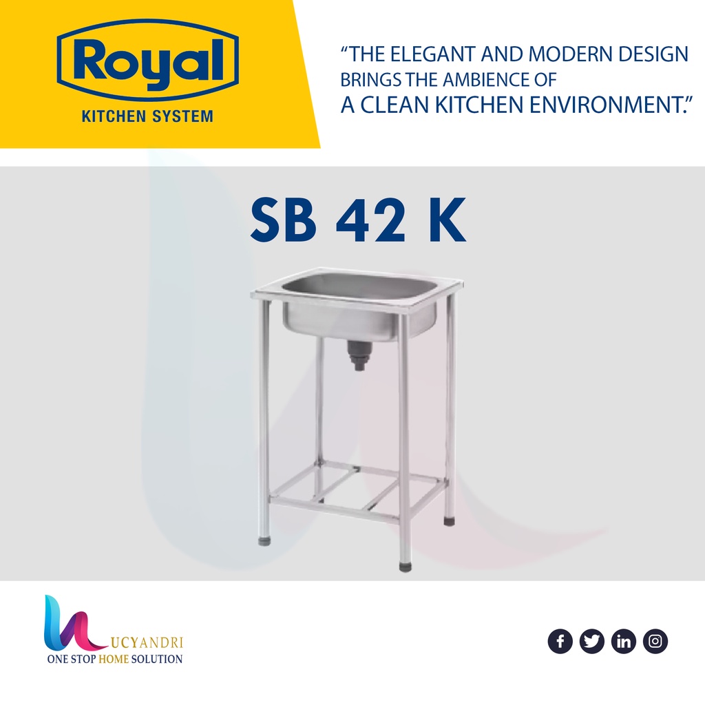 KITCHEN SINK ROYAL SB 42K Meja Bak Cuci Tangan dan Piring Stainless