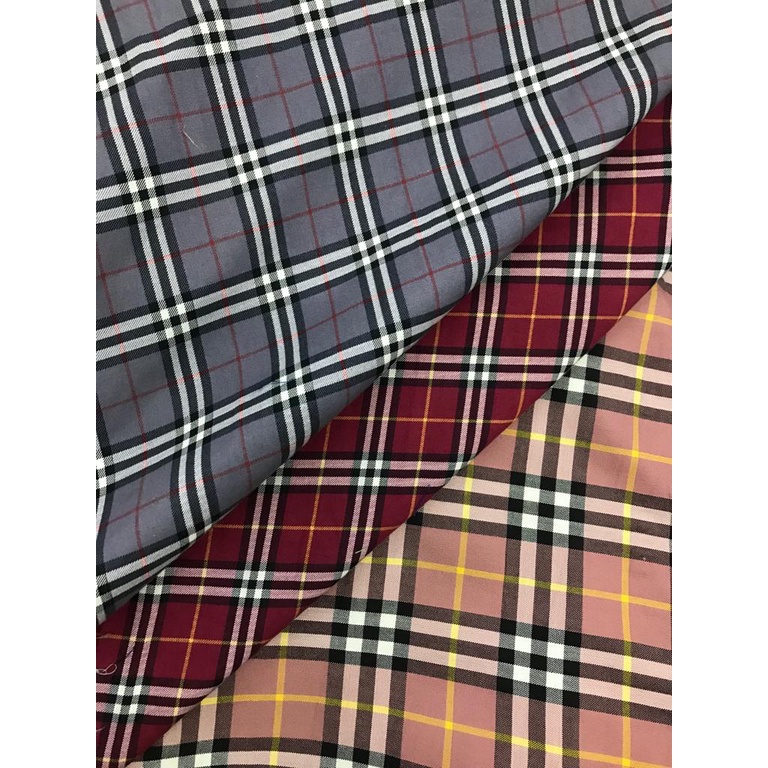 Kain Katun Burberry Motif Modern Meteran Roll