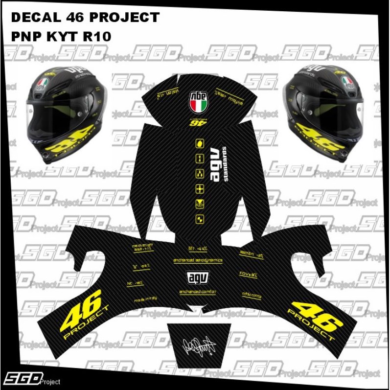 Stiker Decal Helm Motif 46 Project PNP KYT R10