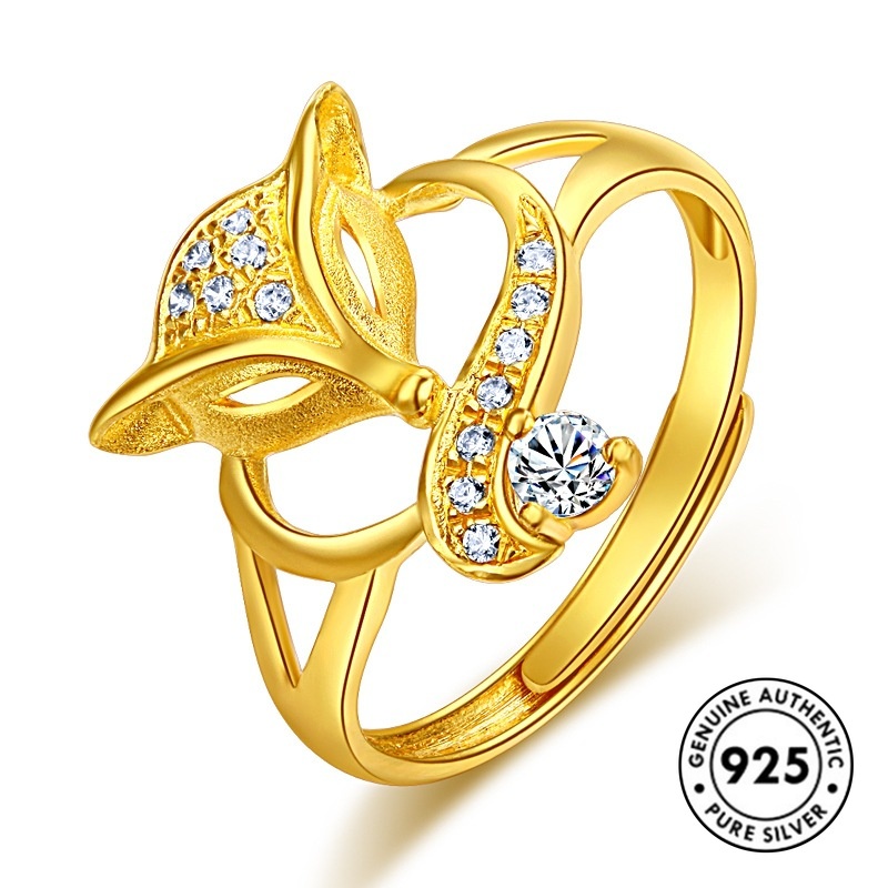 Cincin Sterling Silver 925 Model Rubah Untuk Wanita