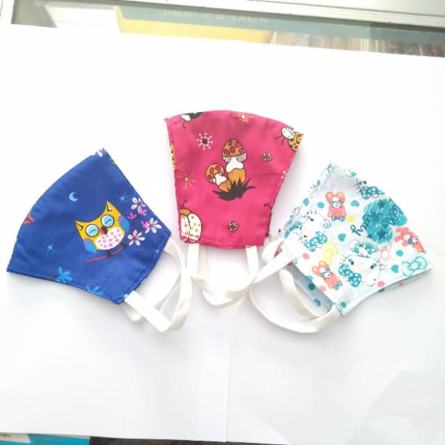 Masker kain anak 2  lapis motif lucu/masker 2 ply/maskerkain 2 ply