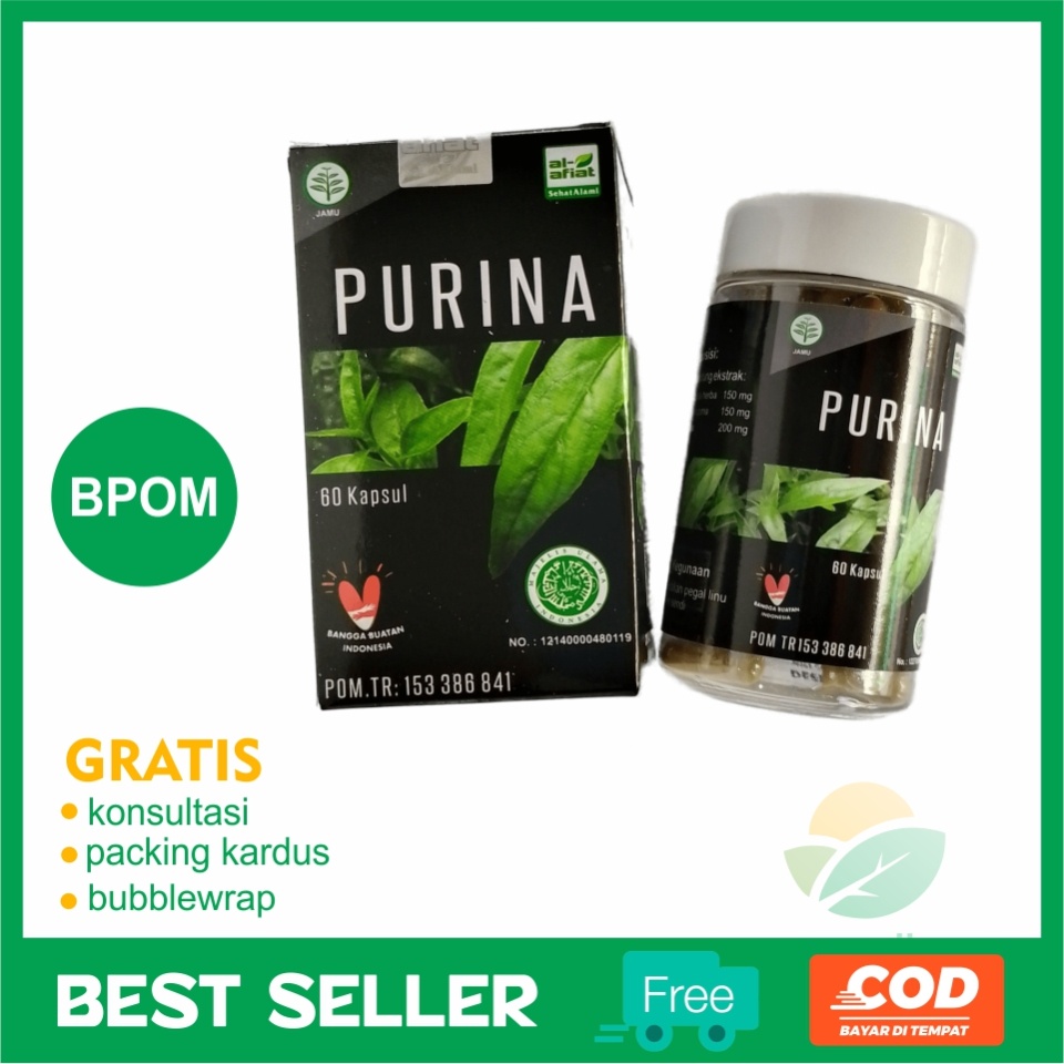 Obat Asam Urat |  Herbal Asam Urat | Herbal Nyeri Sendi | Purina Al Afiat 60 kapsul