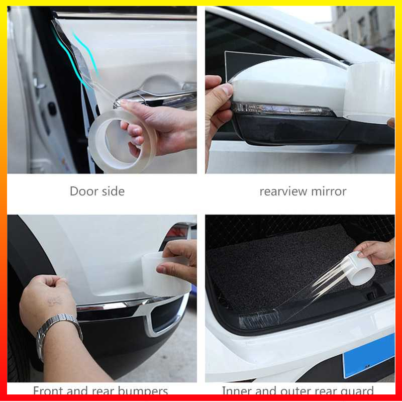 Stiker Pelindung Strip Transparan Universal Anti Goresan Pintu Kaca Spion Handle Bumper Bagasi Pedal Mobil Car Scratchproof Tape 3 m SEAMETAL - 7RRS4ATP