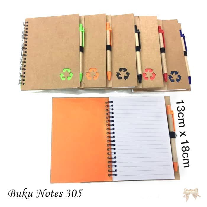 

Buku Notes 305 / Memo Go Green Recycle + Pulpen Karton Souvenir 305
