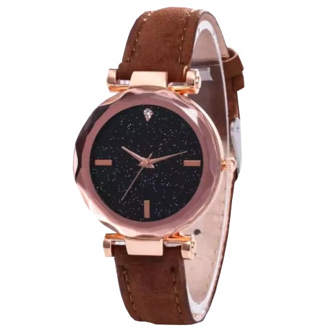 Jam Tangan Kulit Fashion Starry KULIT + CHOKER Women's Watches Watch Faux Leather Korea Style