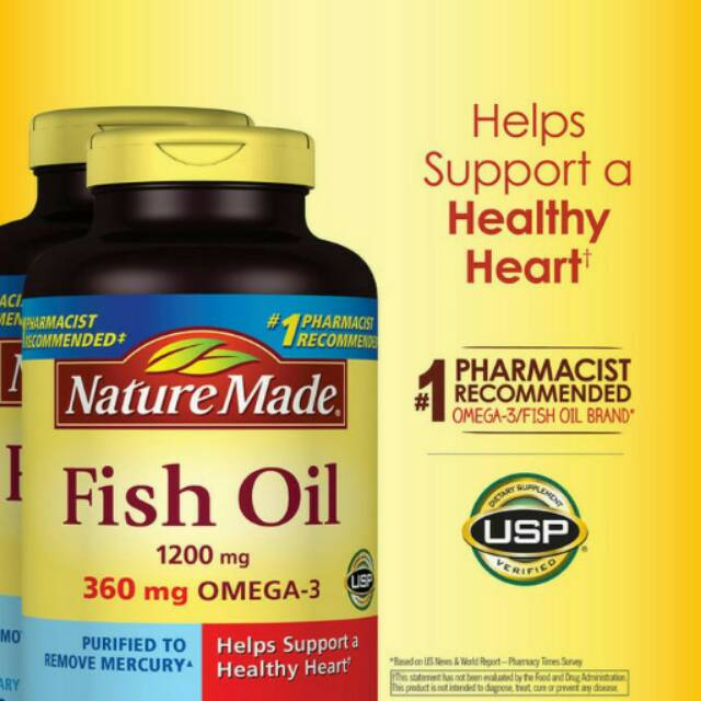 Omega 3 Fish oil Nature made,isi 200 softgel..original USA 1200mg