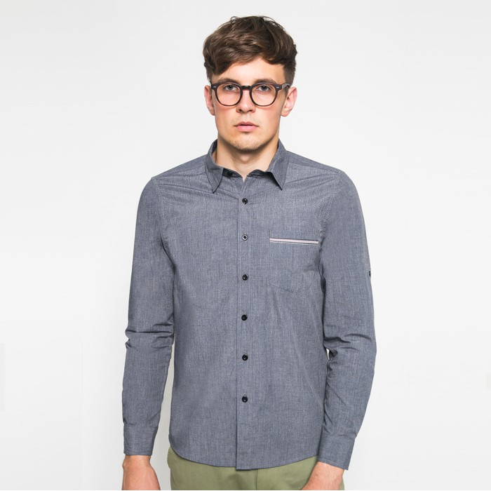 Kemeja Pria Abu Tua 6065 Lengan Panjang YEGE