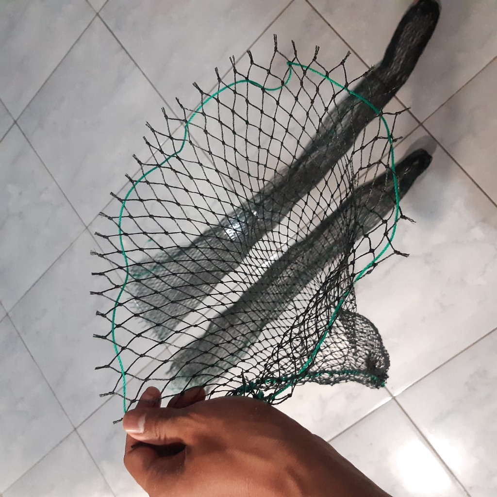 keramba koja korang kantong jaring kepis rajut tempat wadah ikan pancingan tali serut 80 cm