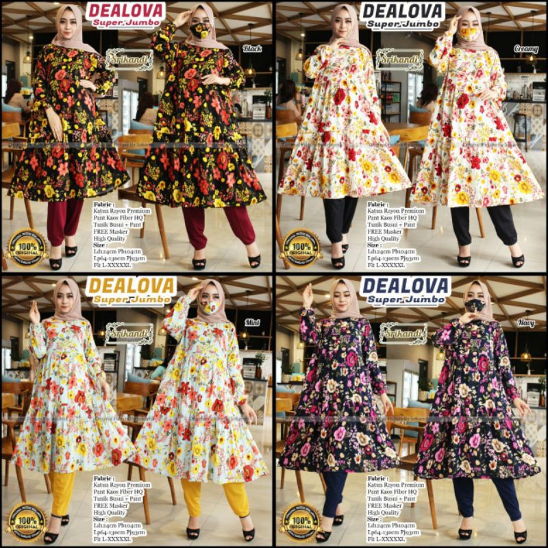 SETELAN RAYON DEALOVA SUPER JUMBO BY SRIKANDI