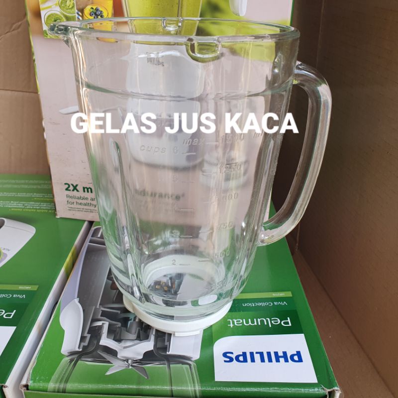 SET Gelas Jus Kaca Blender Philips HR 2116,2071,2115