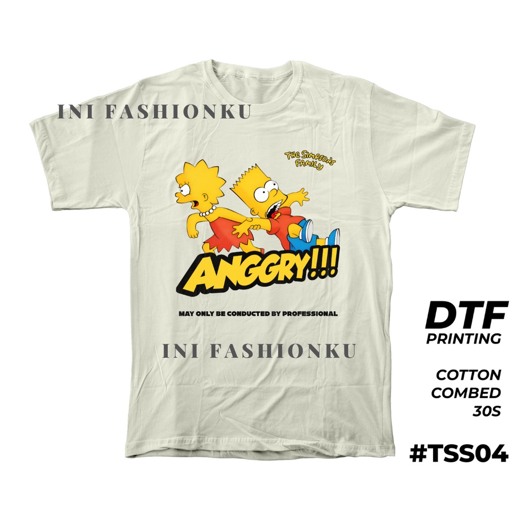 T-SHIRT KEKINIAN  DTF THE SIMPSONS UNISEX SERIES 04| BART SIMPSON ANGRY T-SHIRT FASHION| BAJU KAOS ATASAN UNISEX PRIA DAN WANITA