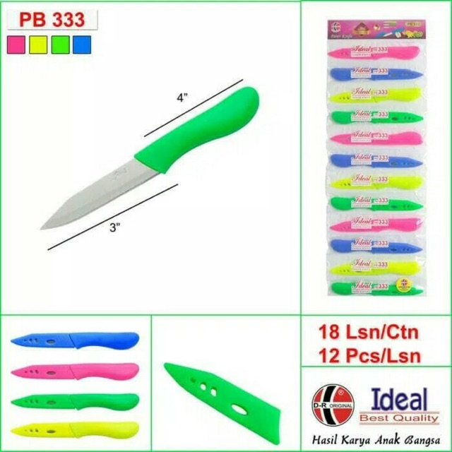 PISAU BUAH / PISAU PENDEK 20cm WARNA WARNI IDEAL GROSIR TERMURAH