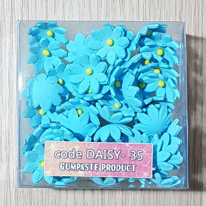 

[osheba] gumpaste bunga daisy -35 warna biru isi 50pcs