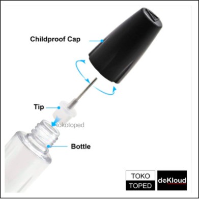 Emptyx Childproof Needle Dropper 10ml Bottle | Botol kosong jarum tip