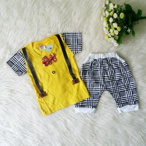 set anak suspender kuning
