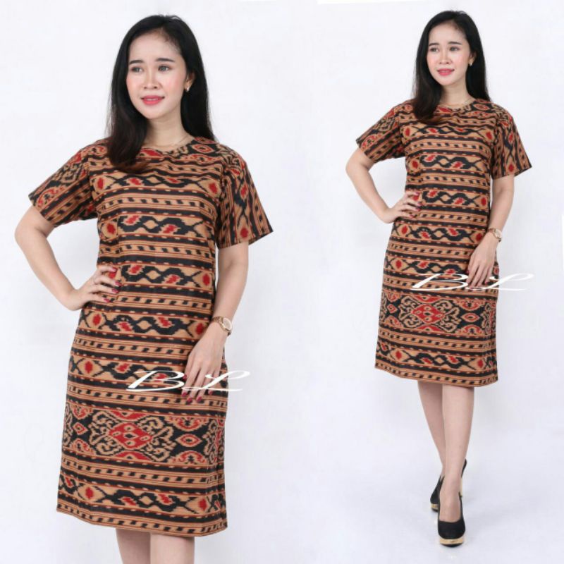 DRESS ETNIK TERBARU-Maura Couple - Sania Ruffle Batik tenun Couple Ori Ndoro Jowi DNT Garansi Termurah Shopee BAJU IMLEK-MOTIF F WANITA