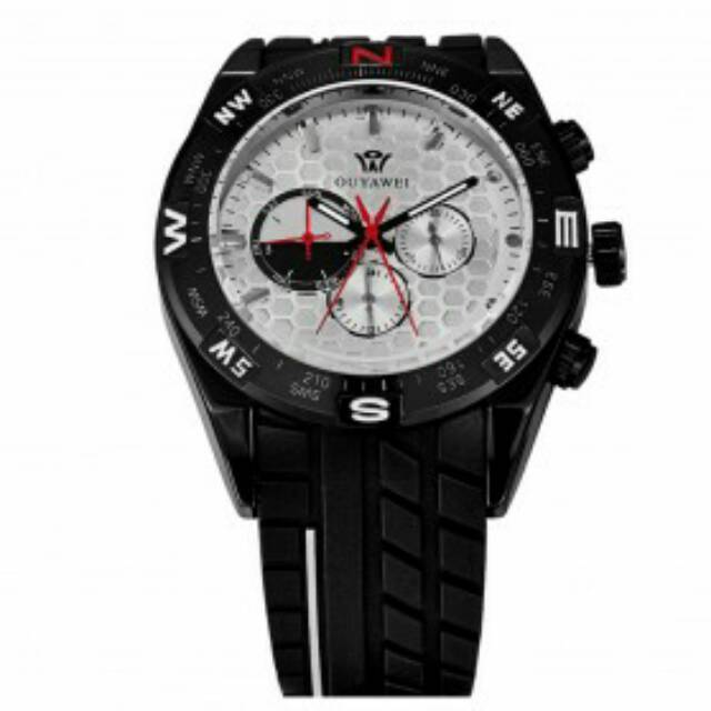 Ouyawei Quartz Silicone Strap Men Sports Watch 30M Water Resistance - YWWS14KS