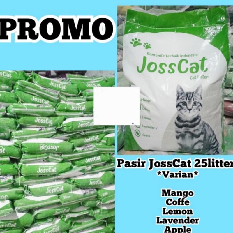 Pasir Joss Cat 25 Liter (3 karung) Pasir Wangi Kucing Gumpal Merk JossCat - Cat litter