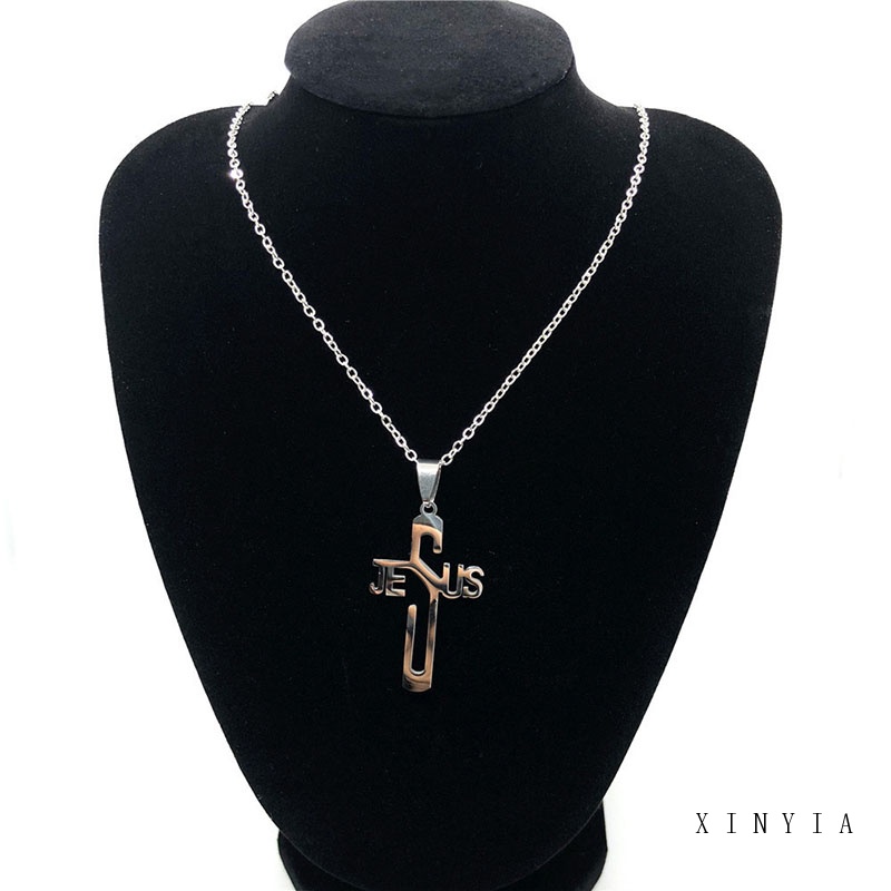 Kalung Rantai Liontin Bahan Stainless Steel Titanium Untuk Pria Dan Wanita