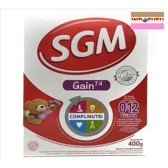 SGM Gain 74 Complinutri Susu Penambah Berat Badan Bayi 0-12 Bulan 400g