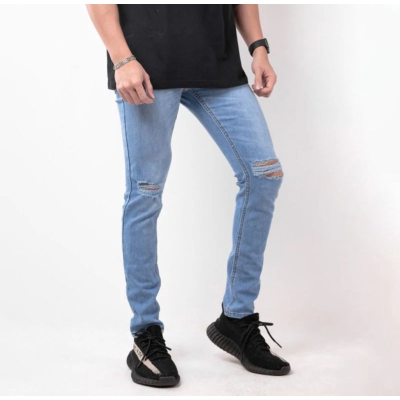 Celana jeans Sobek Pria/Celana jeans Pensil Sobek/Celana panjang pria skinny/Celana Jeans Robek/Celana jeans bolong