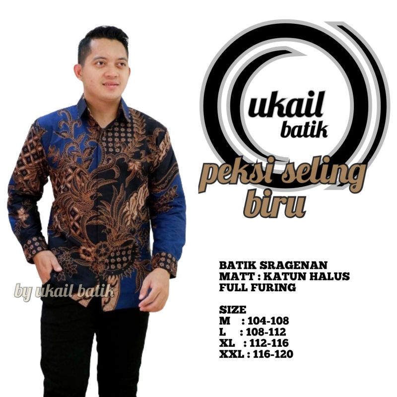 Seling Kemeja Batik Pria Lengan Panjang Lapis Furing Bahan Katun Halus Premium